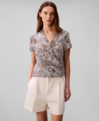Women's Printed Wrap Top
