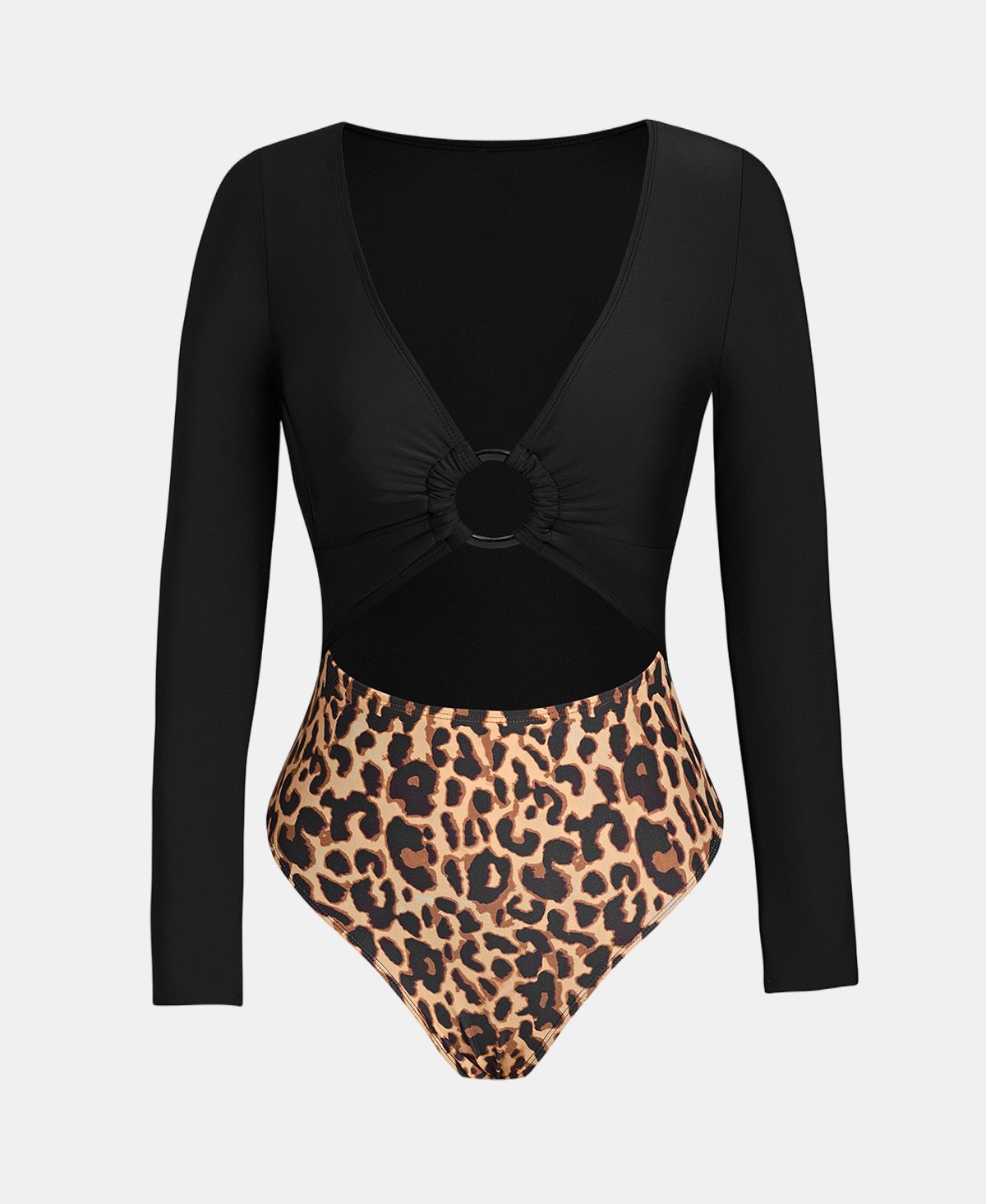 Cupshe Women's Uv-Protective Long Sleeve One Piece Rashguard Swimuit