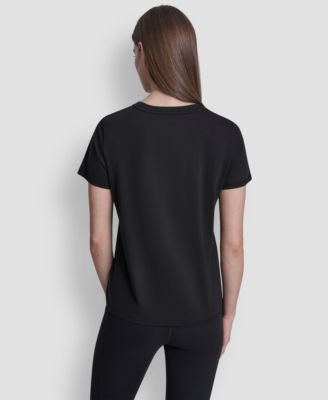 Women's Rhinestone Varsity Logo Relaxed Fit Pull-On T-Shirt