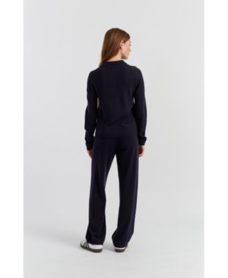 Women's Wool-Cashmere Knit Polo Sweater