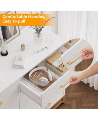 Dresser for Bedroom 8 Drawer Dresser & Chest of Drawers, Wooden Dresser Wide Dresser, Metal Handle, Modern Design Dresser