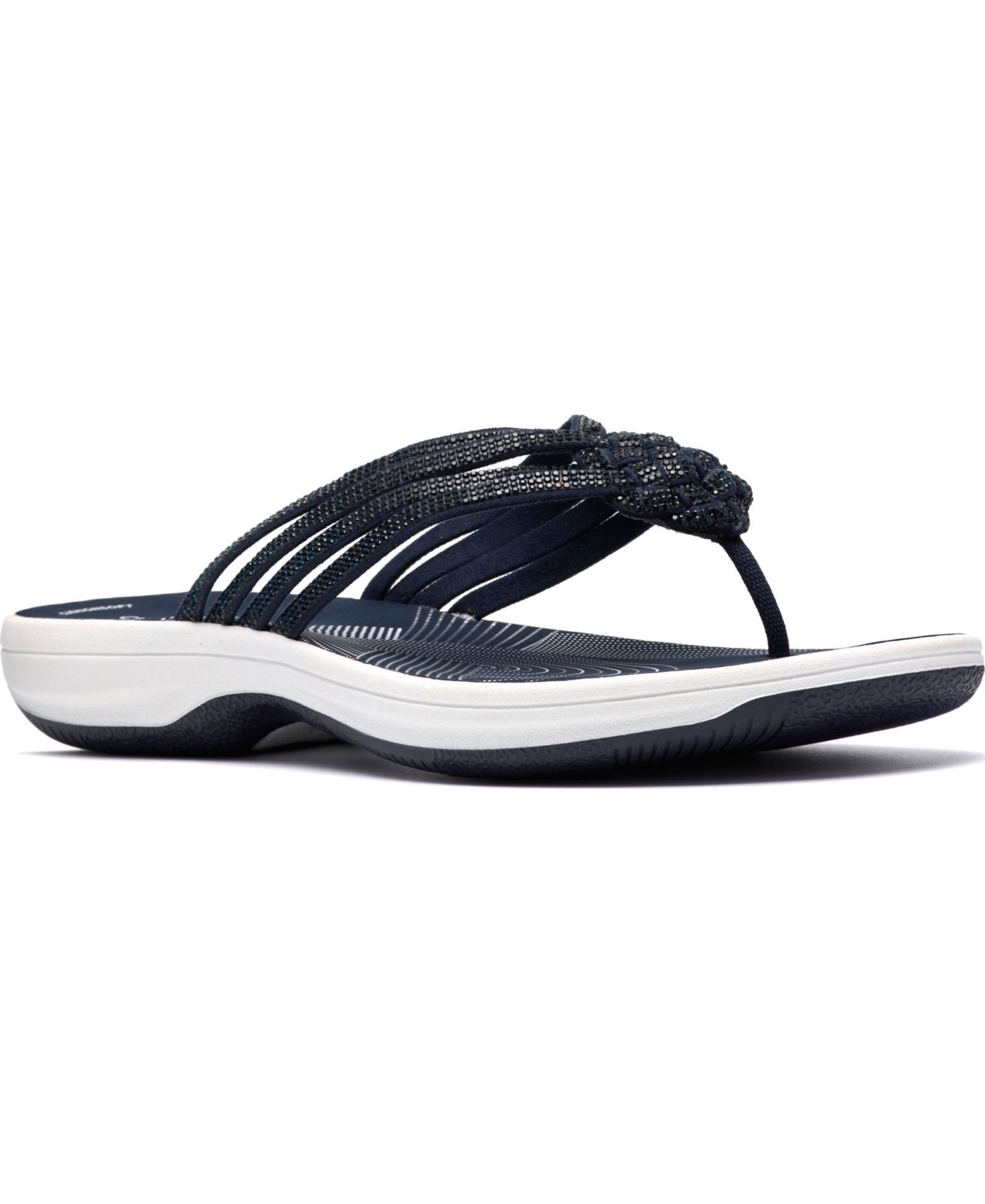 Женские сандалии Clarks Breeze Gem Flip Flop Flats, цвет: Тёмно-синий — фото 1
