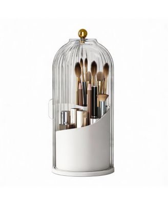 Makeup Brush Holder 360 Rotating Clear Dustproof Organizer
