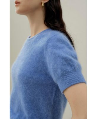 Women's Brushed Cashmere Short-Sleeve Sweater