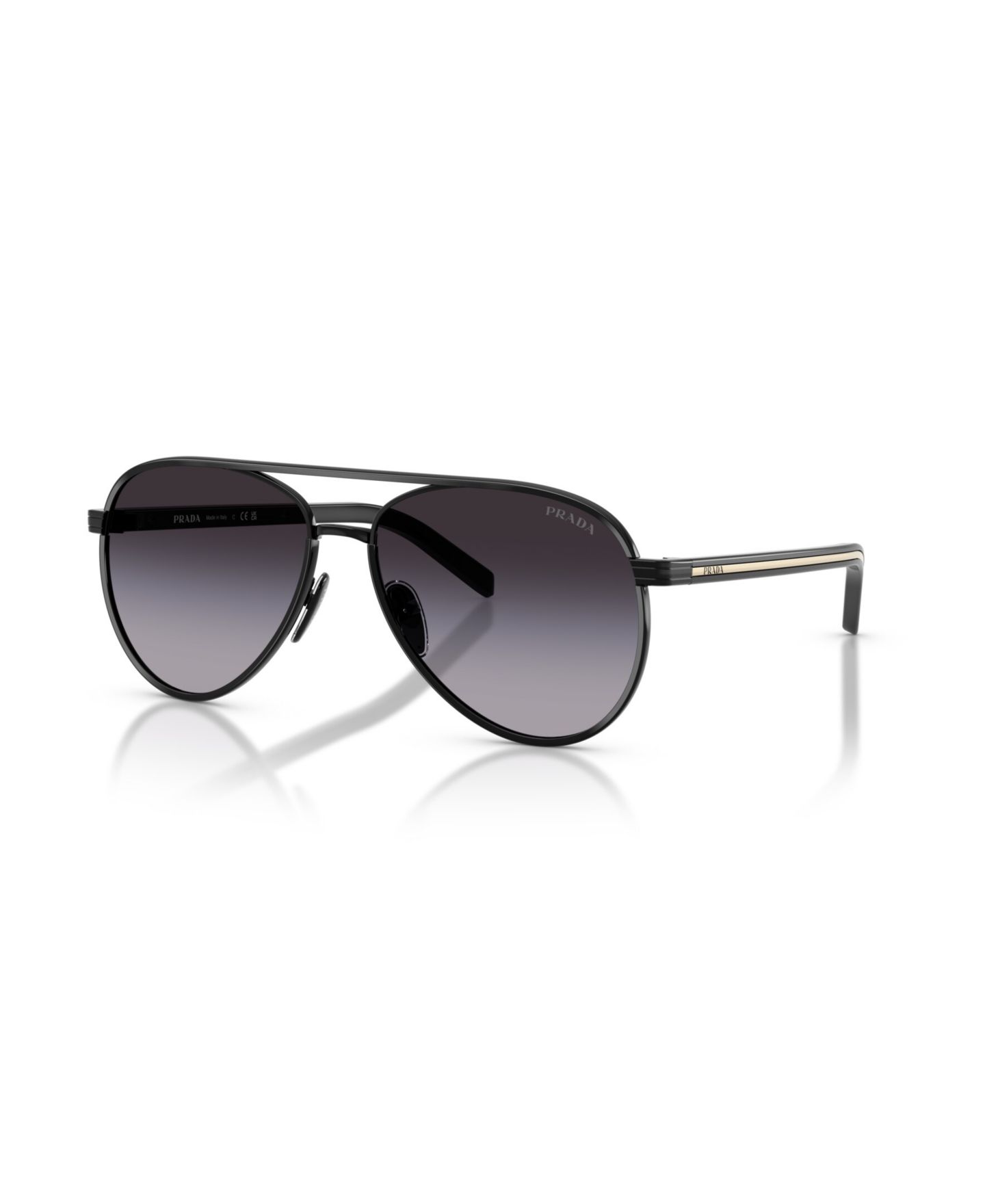Женские солнцезащитные очки Prada Pilot Sunglasses, PR B57S, цвет: Чёрный — фото 1