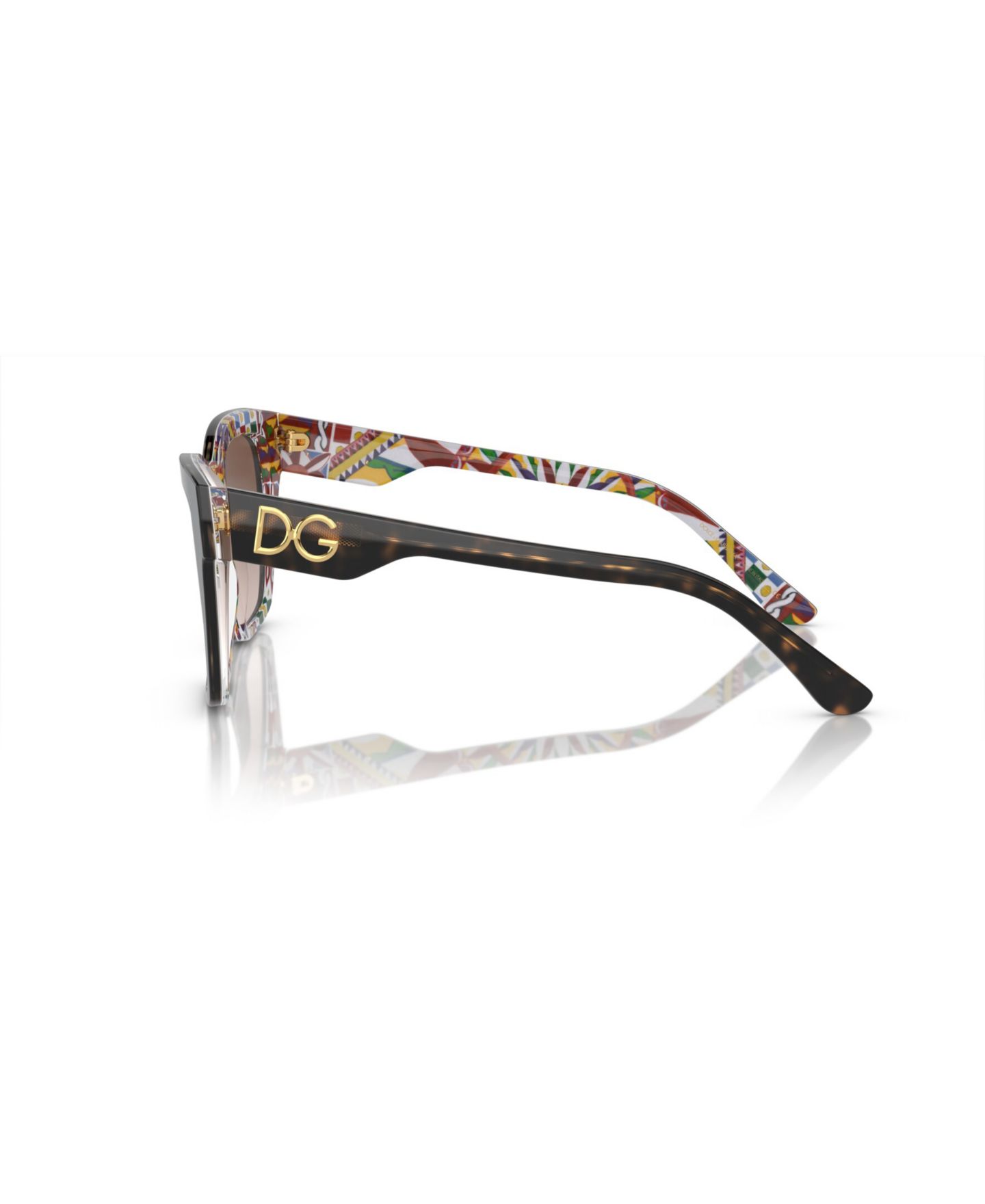 Женские квадратные солнцезащитные очки Dolce&Gabbana DG4384, цвет: Гавана белый — фото 3