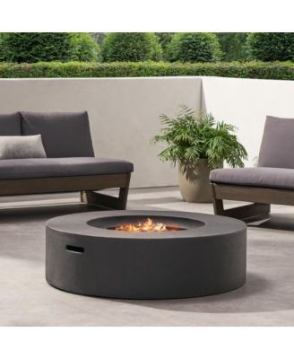 39 Inch Lightweight Concrete Propane Fire Pit with 50000 BTU Burner