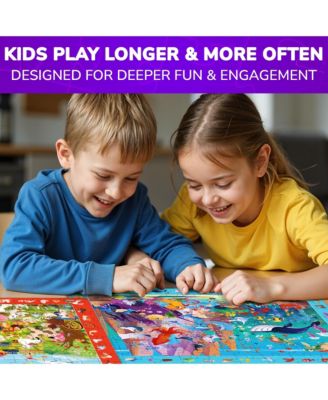 4xSET 100 Piece Puzzles for Kids Ages 4-6 – Search and Find Kids – Artist-Crafted Illustrations