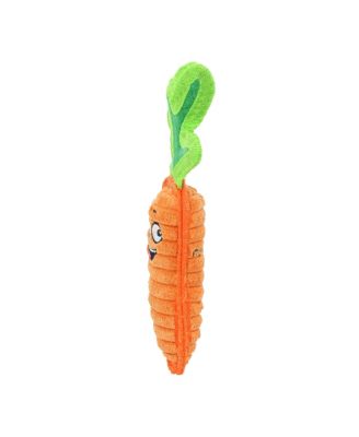 Funny Food Jr Carrot, Durable Plush Squeaky Dog Toy