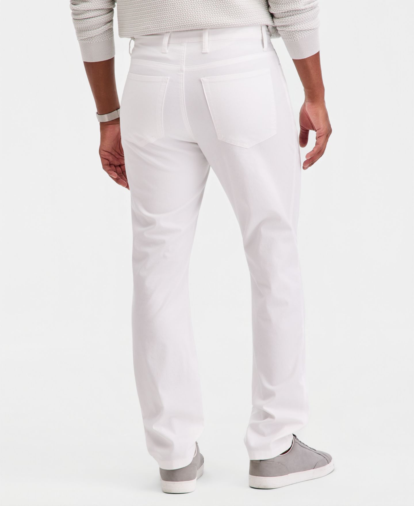 Мужские брюки Alfani Cotton-Blend 5-Pocket Regular-Fit, цвет: Яркий белый — фото 4