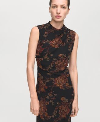 Women's Ruched Floral-Print Dress