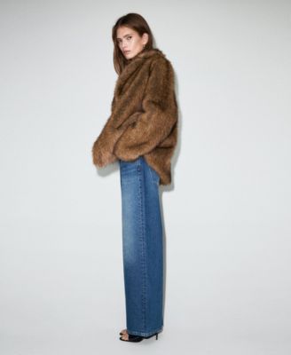 Women's Crossover Waistband Wide-Leg Mid-Rise Jeans