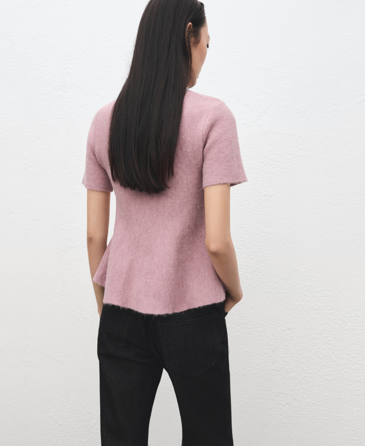 Mango Women's Short-Sleeved Peplum Top