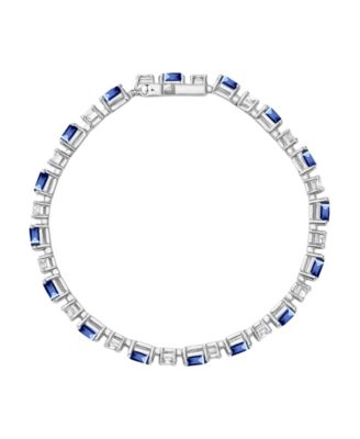 Lab-Grown Sapphire (8.5 ct. t.w.) and White Sapphire (3.25 ct. t.w.) Bracelet in Sterling Silver (Also Available in Ruby)