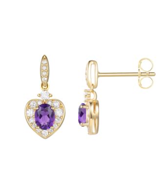 2-Pc. Amethyst (1 ct. t.w.) and Lab-Grown White Sapphire (0.2 ct t.w.) Earrings And Necklace Set in 14k Gold Over Sterling Silver (Also Available in Ruby)