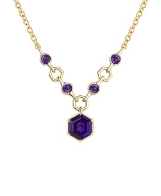 Amethyst (2.5 ct. t.w.) Hexagon Pendant Necklace in Sterling Silver (Also Available in Multi-Stones)
