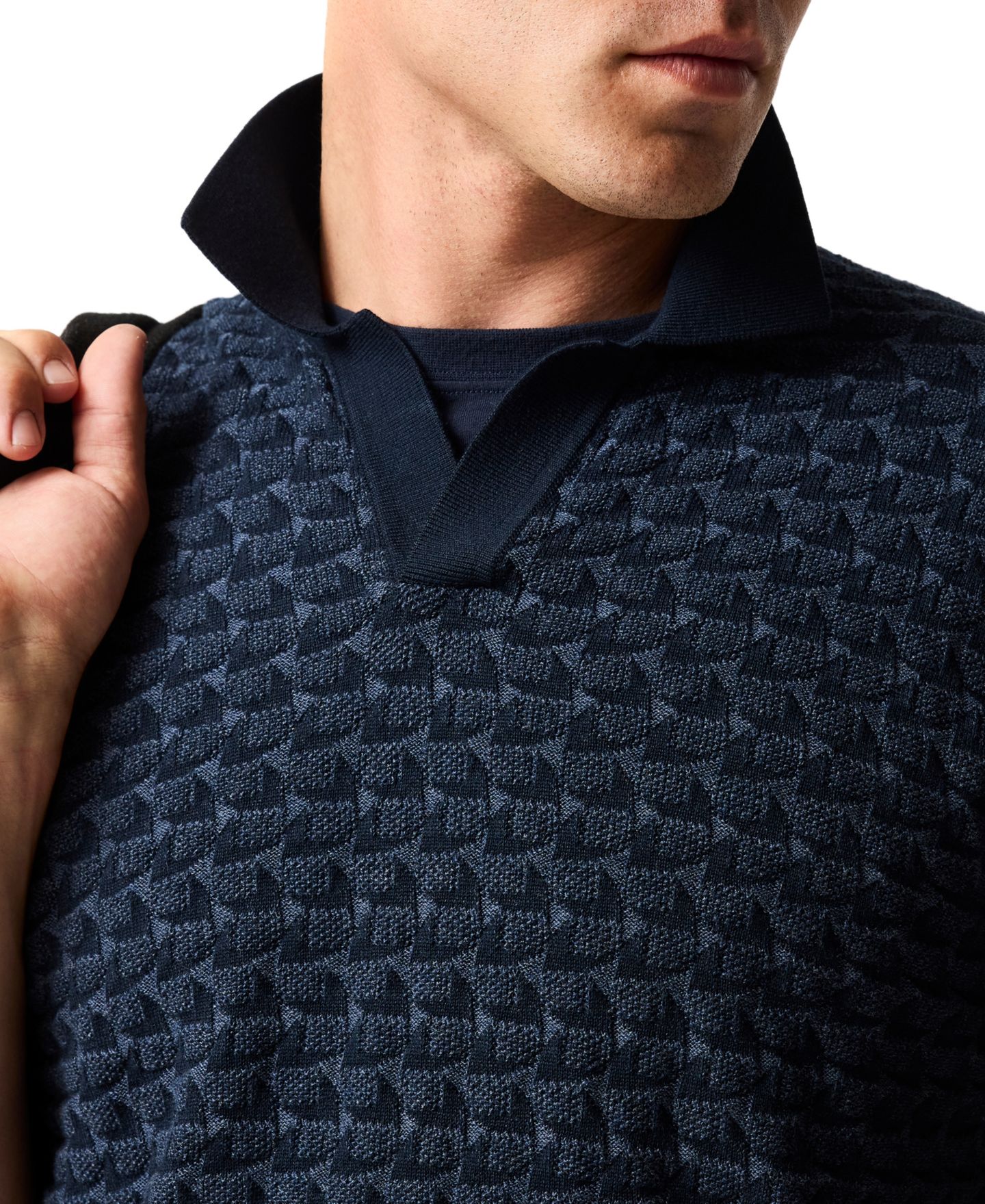 Мужское поло Rodd & Gunn Halken Knit Polo Shirt, цвет: Тёмно-синий — фото 6