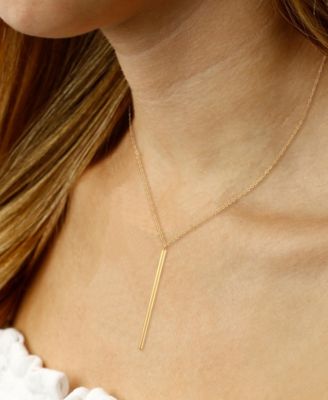 Bar Drop Pendant Necklace in 14k Yellow Gold