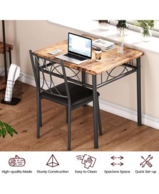 Kitchen Table Small Dining Table Set for 2 Table and Chairs Set of 2 for Dining Room, Home Office, Living Room