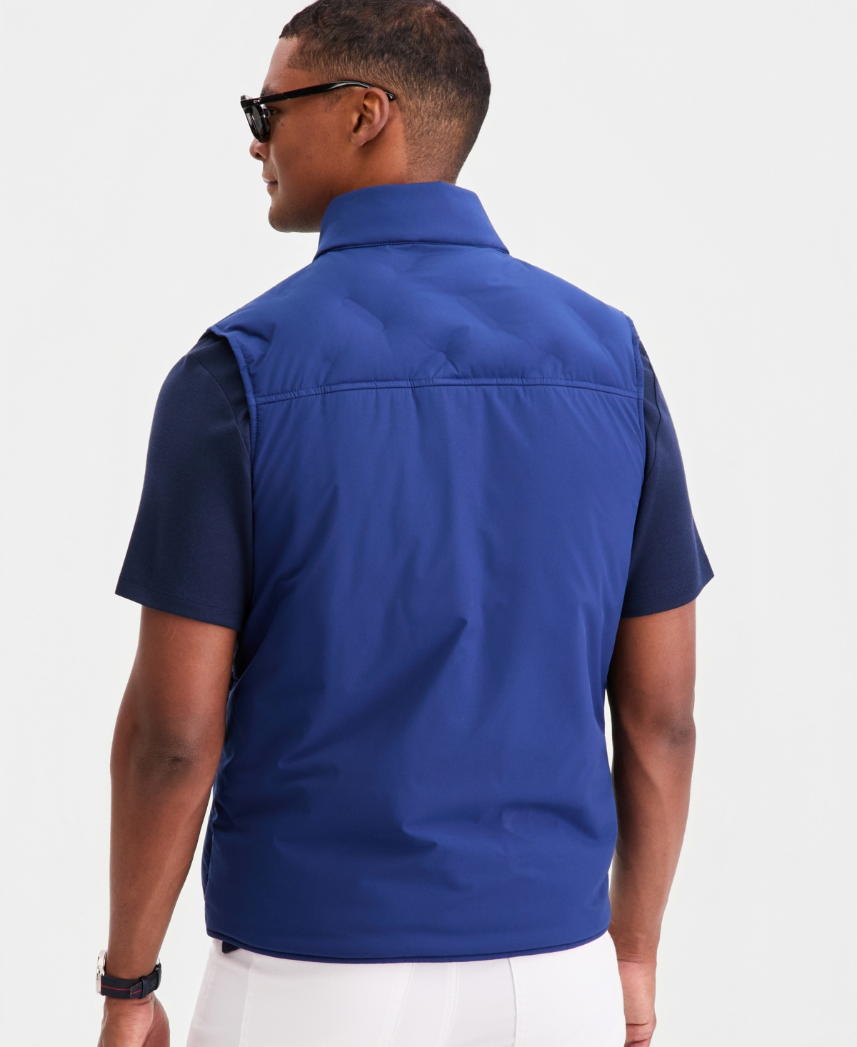 Alfani Men's Welded Alfatech Contrast-Trim Full-Zip Vest, Macy's Exclusive