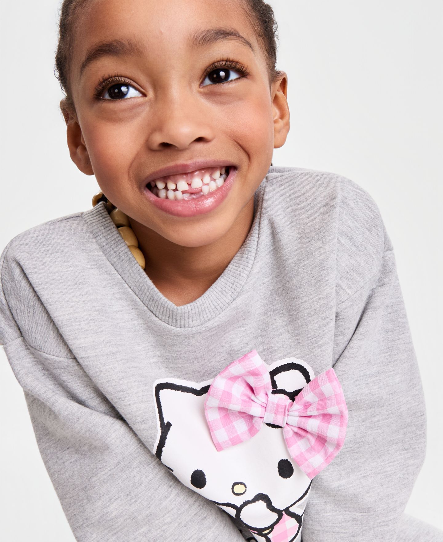 Комплект Hello Kitty Long-Sleeve Top and Fleece Jogger Pant, 2-Piece Set для девочек-малышей, цвет: Серый — фото 2