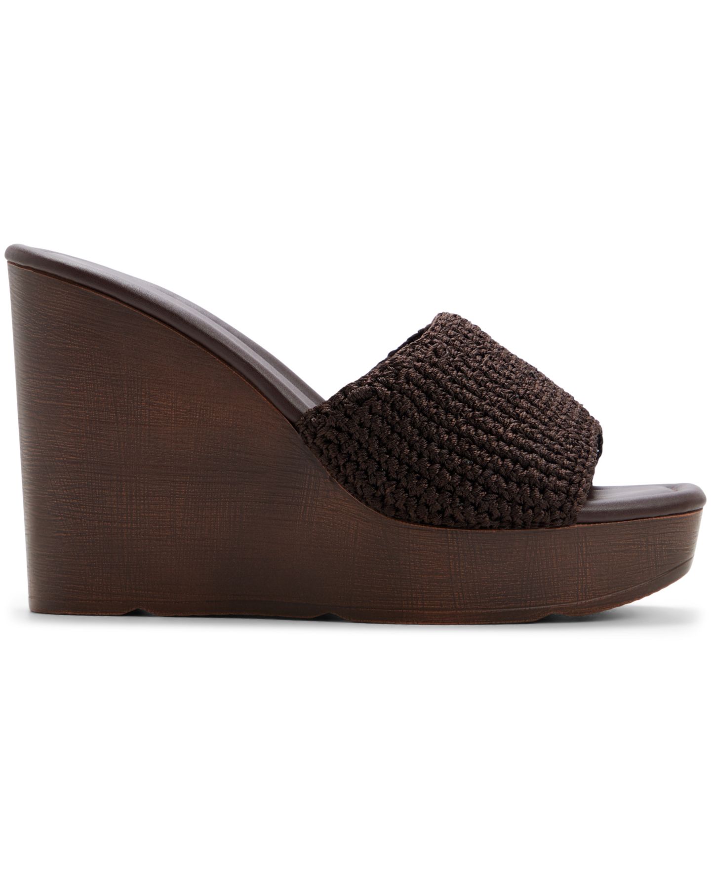 Женские сандалии ALDO Grounded Slip-On Wedge, цвет: Тёмный коричневый — фото 2