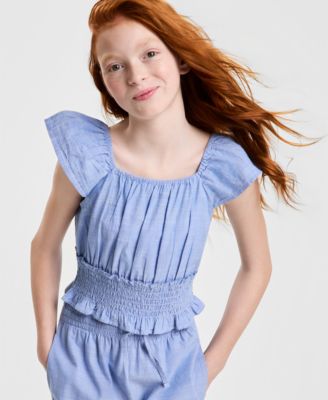 Girls' XS-XL Chambray Pants Set