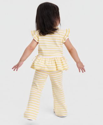 Girls' 12M-5T Striped Top and Pants, 2-Piece Set