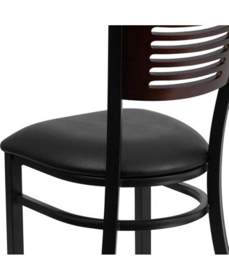 Decorative Slat Back Metal Restaurant Dining Chair