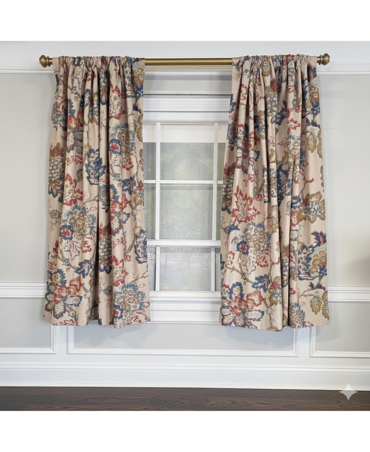 Rlf Home Silvia 100% Cotton Rod Pocket Window Curtain set of 2 Panels
