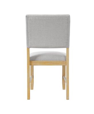 Upholstered Dining Chairs, Set of 4, Beige & Natural Wood