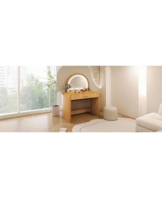 Streamdale 39" Lighted Mirror Vanity Table - Natural