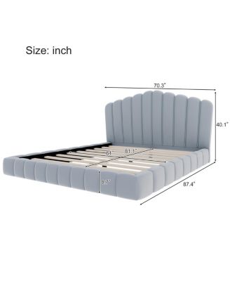 Bed Frame with Shell-Shaped Headboard