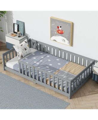 Twin Floor Bed with Fence