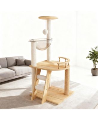 41.3" Wood Cat Tree - Top Perch + Condo
