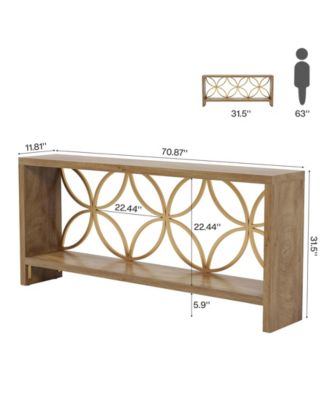 70.9-Inch Narrow Sofa Table, Industrial Long Sofa Table Behind Couch, Entry Console Table with Storage for Entryway, Living Room, Foyer
