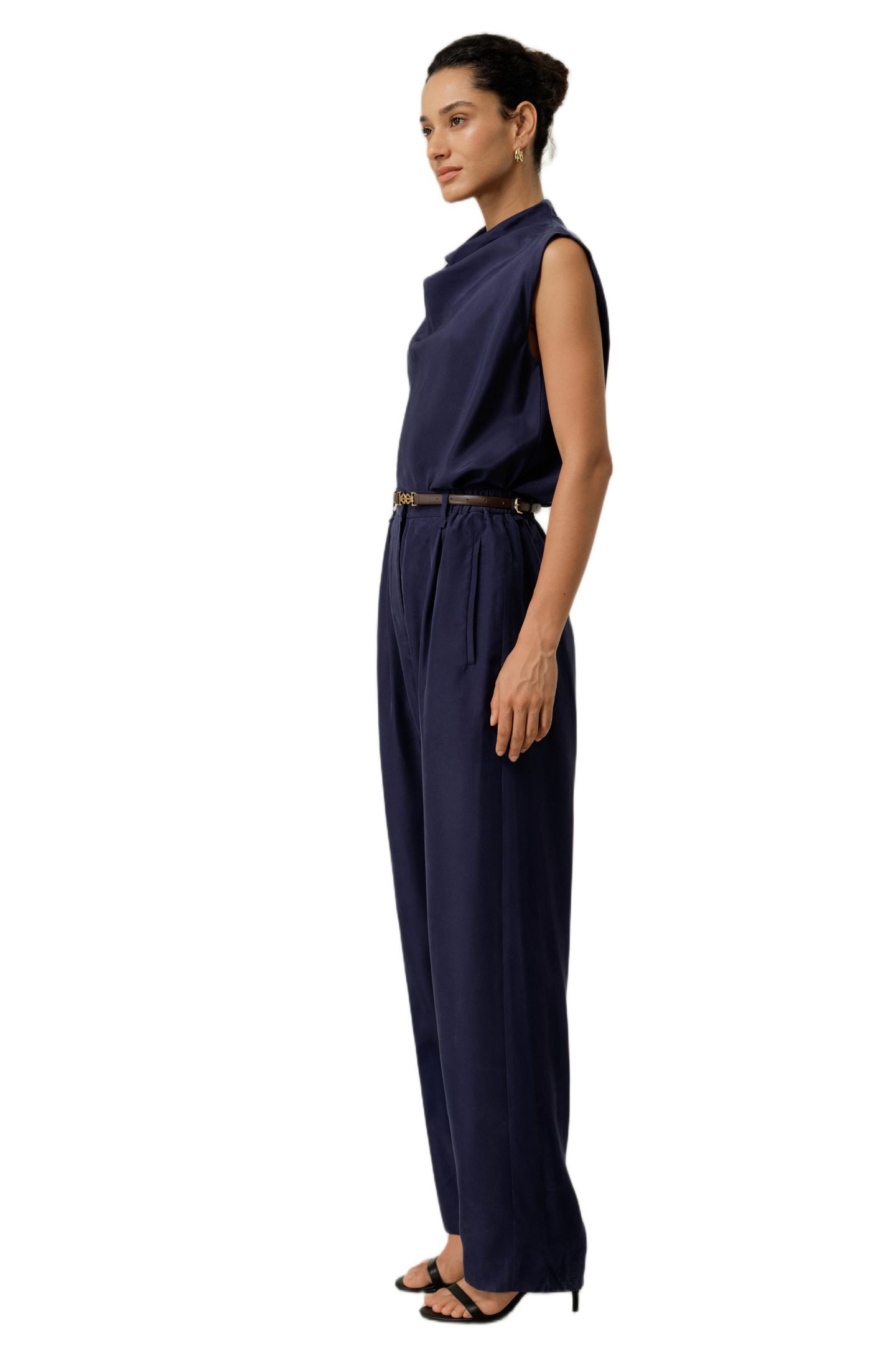 Женский топ LILYSILK Silk Habotai Sleeveless, цвет: Blueberry — фото 2