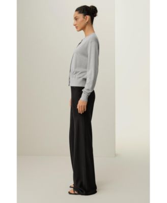 Women's Round-Neck Silk Cashmere Cardigan