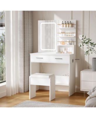 Vanity Desk Mirror and Lights Makeup Vanity for Bedrooms, Apartments, Easy to Assemble