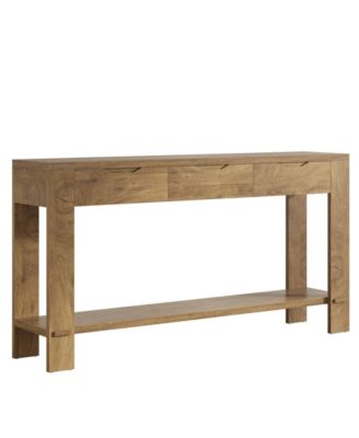 Console Table with 3 Drawers, 67-Inch Long Sofa Table Behind The Couch with Storage Shelf, Narrow Farmhouse Entryway Furniture