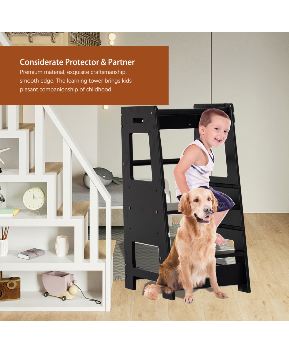 Streamdale Furniture Adjustable Standing Tower Learning Stool for Kids