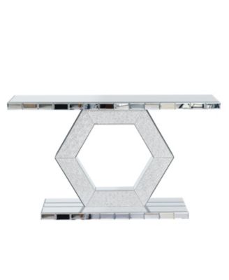 Crystal Hexagon Mirror Console Table
