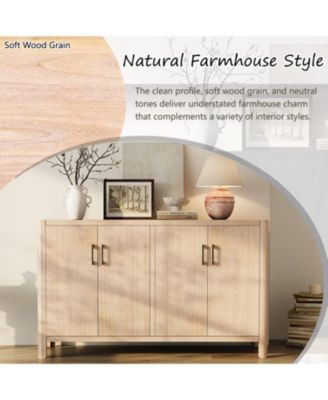 Farmhouse 4-Door Cabinet - Distressed Finish