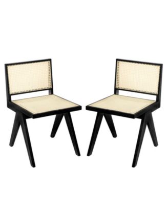  Rattan Accent Dining Chairs (Set of 2