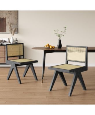  Rattan Accent Dining Chairs (Set of 2