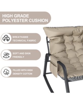 Rocking Chair with Storage, Cushions, Armrests - Indoor/Outdoor (Off White