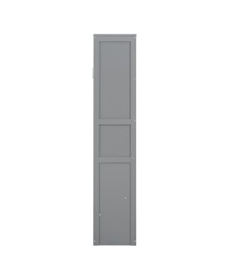  Queen Size Murphy Bed Wall Bed with Shelves, Gray
