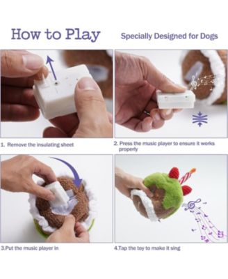 Matcha Strawberry Birthday Cake Dog Toy,  Plush Toy with Removable Birthday Song Player,  Interactive Dog Toy, Perfect Birthday Gift for Dogs