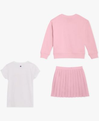 Girls' 4T-6X T-Shirt, Sweatshirt and Skort, 3-Piece Set