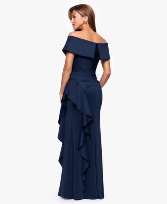 Women's Sweetheart Neck Side Ruffle Off-The-Shoulder Long Dress